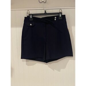 Rachel Zoe Navy Blue Wrap Skort‎ High Waisted Button Detail Size 8